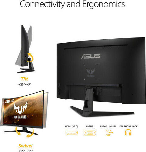 Asus VG328H1B VA Curved Gaming Monitor 31.5" FHD 1920x1080 165Hz - Image 4