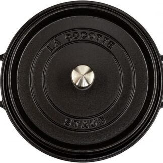 Staub Round Cocotte, 26cm cast iron, black