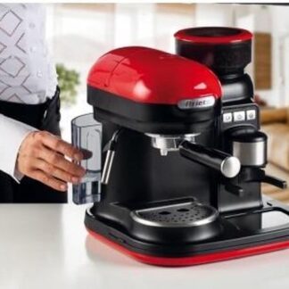 Ariete Moderna 1318/00 Μηχανή Espresso 1080W Πίεσης 15bar με Μύλο Άλεσης Κόκκινη