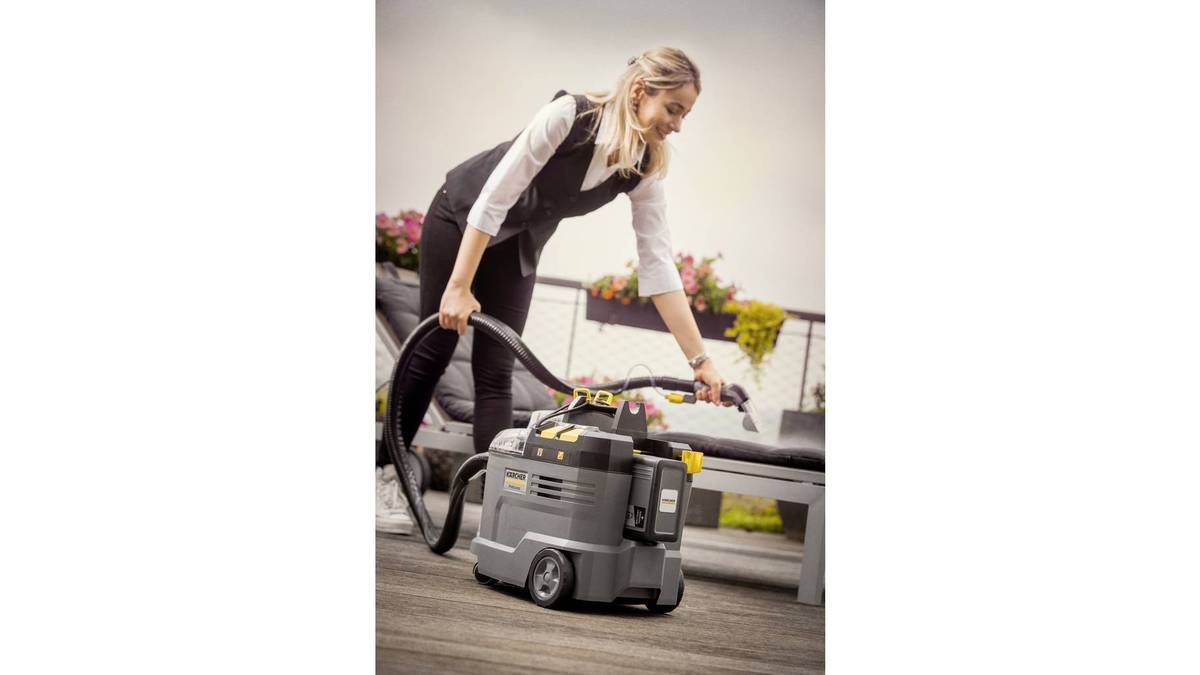 Karcher Puzzi 9/1 Bp Adv Επαναφορτιζόμενη Σκούπα Υγρών / Στερεών Χωρίς Φορτιστή και Μπαταρία με Πλαστικό Κάδο 9lt