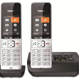 Gigaset Comfort 500A Ασύρματο Τηλέφωνο Duo με Ελληνικό Μενού Silver/Black