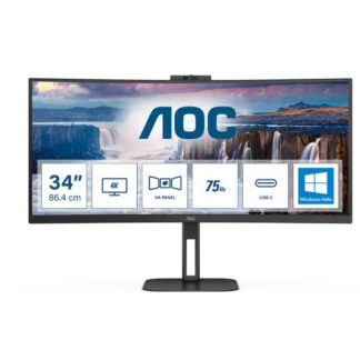 AOC CU34V5CW VA Curved Monitor 34" QHD 3440x1440 με Χρόνο Απόκρισης 4ms GTG