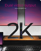 Icy Box USB-C Docking Station με HDMI Ethernet και σύνδεση 2 Οθονών Μαύρο (IB-DK2241AC)
