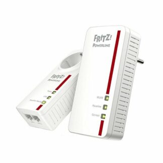 AVM Fritz!Powerline 1260E Powerline Διπλού Kit για Ασύρματη Σύνδεση Wi‑Fi 5 με Passthrough Πρίζα και 2 Θύρες Gigabit Ethernet