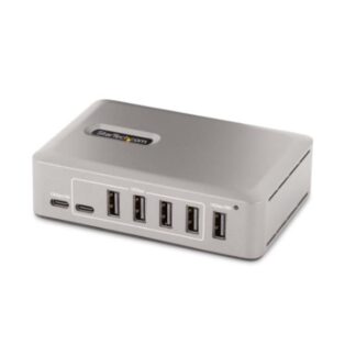StarTech USB 3.2 Hub 10 Θυρών με σύνδεση USB-C & Θύρα Φόρτισης και Εξωτερική Παροχή Ρεύματος Ασημί Κωδικός: S55174042