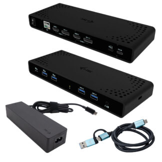 i-tec USB-C Docking Station με HDMI/DisplayPort 4K PD Ethernet και σύνδεση 2 Οθονών Μαύρο (CADUA4KDOCKPDB100)