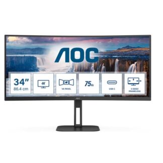 AOC CU34V5C VA Curved Monitor 34" QHD 3440x1440 με Χρόνο Απόκρισης 4ms GTG