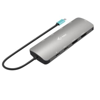 i-tec Metal Nano USB-C Docking Station με HDMI 4K PD Ethernet και σύνδεση 2 Οθονών Ασημί