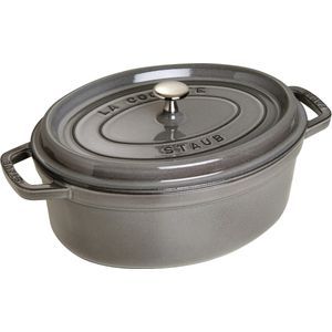 Staub Oval Cocotte, 29cm cast iron, graphite grey