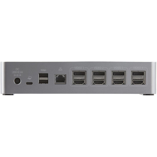 StarTech USB-C Docking Station με HDMI/DisplayPort 4K PD Ethernet και συνδεση 4 Οθονών Ασημί (DK31C4DPPDUE) - Image 4