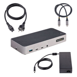 StarTech USB-C Docking Station με HDMI/DisplayPort 4K PD Ethernet και συνδεση 3 Οθονών Γκρι (S55174601)