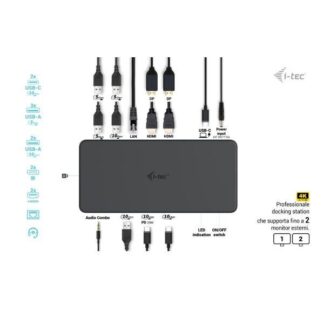 DOCKING STATION UNIVERSALE USB 3.0 / USB-C / TB  Doppio Monitor (2xDP+2xHDMI) + PD100W con
