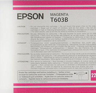 Epson ink cartridge magenta T 603  220 ml             T 603B