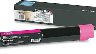 Lexmark C950X2MG Γνήσιο Toner Laser Εκτυπωτή Ματζέντα High Yield Extra High Yield 22000 Σελίδων