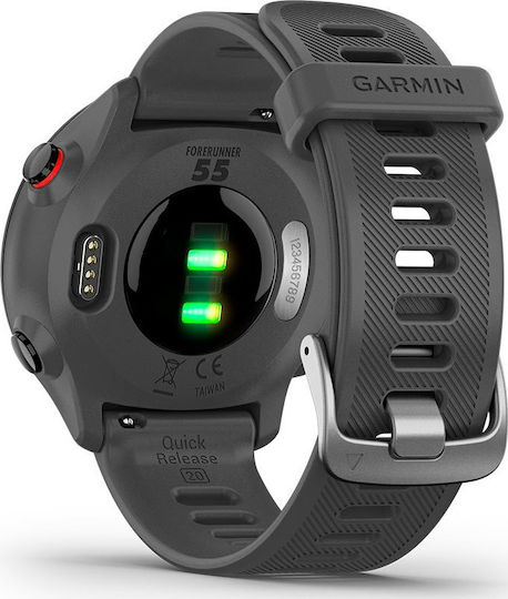 Garmin Forerunner 55 42mm Αδιάβροχο Smartwatch με Παλμογράφο (Monterra Grey) - Image 4