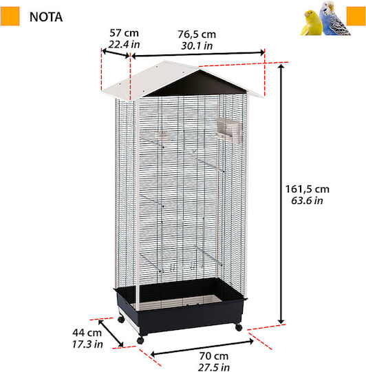 Ferplast Κλουβί Πτηνών Aviary Nota 70x44x161.5εκ. - Image 3