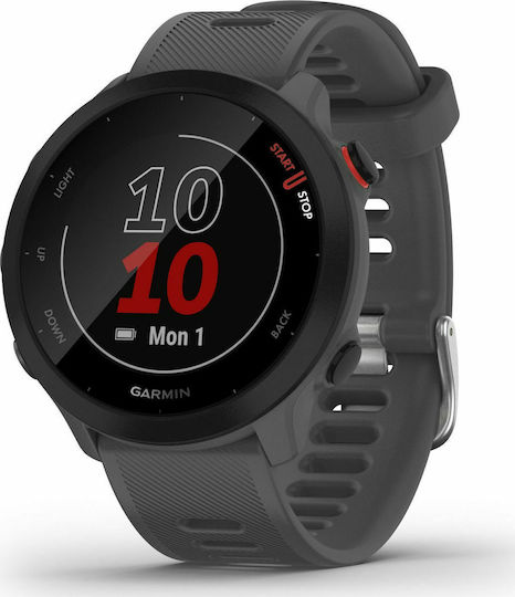 Garmin Forerunner 55 42mm Αδιάβροχο Smartwatch με Παλμογράφο (Monterra Grey) - Image 2