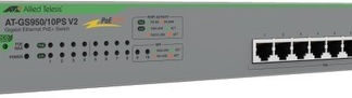 Allied Telesis AT-GS950/10PS v2 Unmanaged L2 PoE++ Switch με 8 Θύρες Gigabit (1Gbps) Ethernet και 2 SFP Θύρες