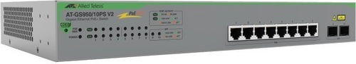 Allied Telesis AT-GS950/10PS v2 Unmanaged L2 PoE++ Switch με 8 Θύρες Gigabit (1Gbps) Ethernet και 2 SFP Θύρες