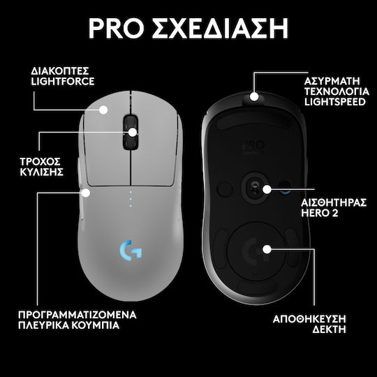 Logitech G Pro 2 Lightspeed Ασύρματο RGB Gaming Ποντίκι 44000 DPI Λευκό - Image 8