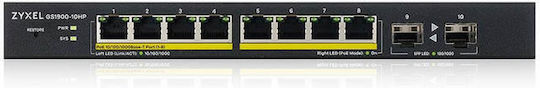 Zyxel GS1900-10HP v2 Managed L2 PoE+ Switch με 8 Θύρες Gigabit (1Gbps) Ethernet και 2 SFP Θύρες - Image 3