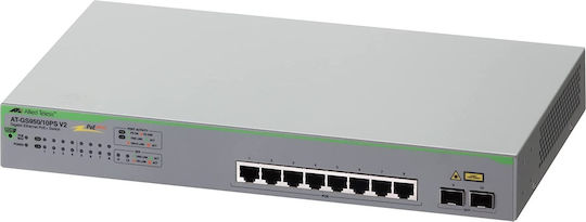 Allied Telesis AT-GS950/10PS v2 Unmanaged L2 PoE++ Switch με 8 Θύρες Gigabit (1Gbps) Ethernet και 2 SFP Θύρες - Image 3