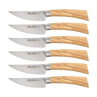Laguiole Jean Dubost Steak Knife Set 6 pcs., olive
