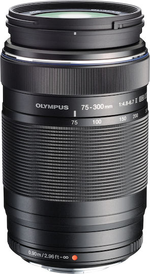Olympus Crop Φωτογραφικός Φακός M.Zuiko Digital ED 75-300mm 1:4.8-6.7 II Tele Zoom για Micro Four Thirds (MFT) Mount Μαύρος