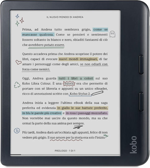 Kobo eBook-Reader eBookReader Libra Colour black Schwarz Bundle incl Stylus 2 (N428-KU-BK-K-BU) (N428KUBKKBU)