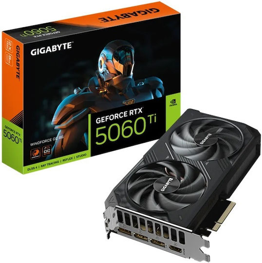 GIGABYTE GeForce RTX 5060 Ti WINDFORCE OC 8G Graphics Card - 8GB GDDR7  128bit  PCI-E 5.0  2587MHz Core Clock  3 x DisplayPort  1 x HDMI  GV-N506TWF2OC-8GD