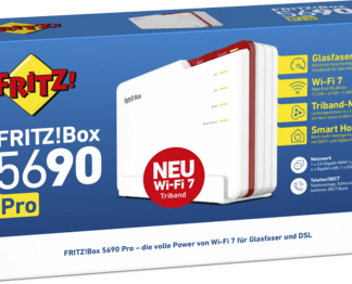 AVM FRITZ!Box 5690 Fiber GPON VDSL2 Ασύρματο Router Wi‑Fi 7 με 4 Θύρες Ethernet
