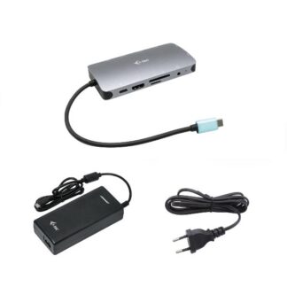 i-tec USB-C Docking Station με HDMI/DisplayPort 4K PD Ethernet και συνδεση 3 Οθονών Ασημί (C31NANOVGA112W)