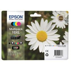 Epson 18XL Γνήσιο Πακέτο 4 Μελανιών Εκτυπωτή InkJet Κίτρινο / Κυανό / Ματζέντα / Μαύρο (C13T18164010 C13T18164012)