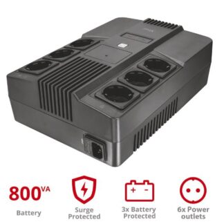 MAXXON GRUPPO DI CONTINUITï¿½ (UPS) FORMATO POWERSTRIP 800VA CON 6 PRESE SCHUKO PROTETTE (