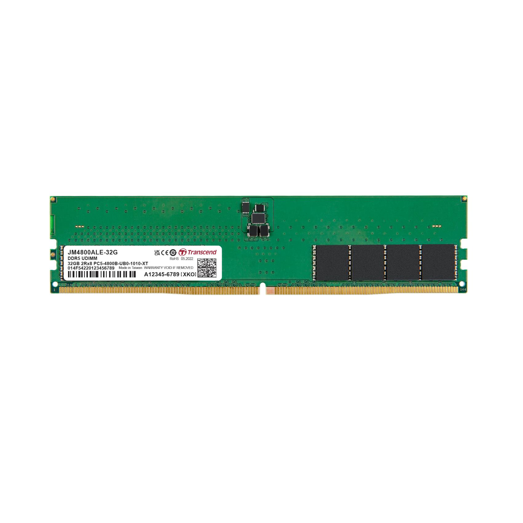 JM4800ALE-32G - DRAM DDR5 U-DIMM 4800MHz da 32GB, 2Rx8 2Gx8 CL40 1.1V (JM4800ALE-32G)