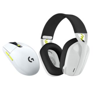Logitech Wireless Combo G435 & G305 Over Ear Gaming Headset με σύνδεση Bluetooth / USB White/Lime