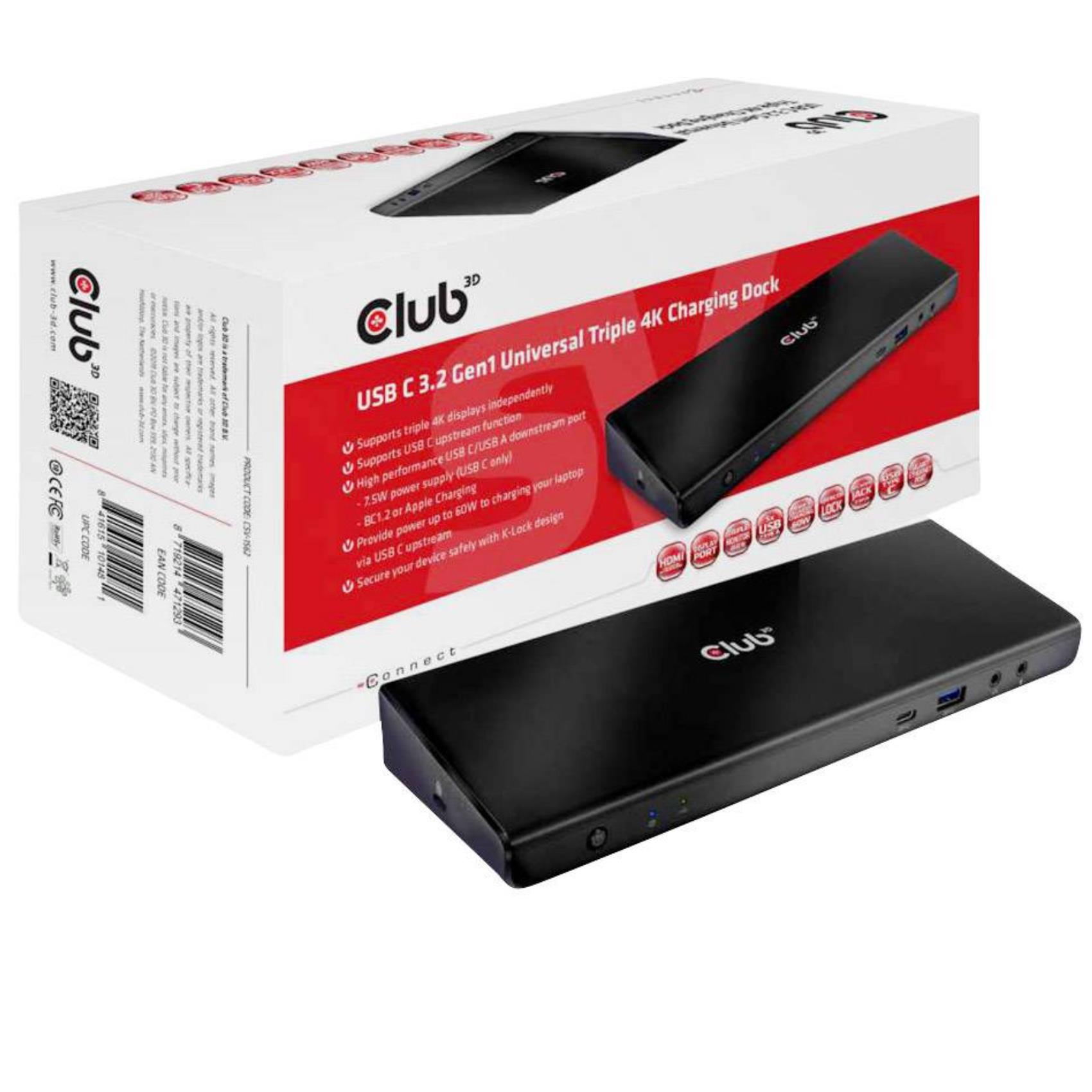Docking station universale USB C 3.2 Gen1 Triplo 4K con power delivery (CSV-1562)
