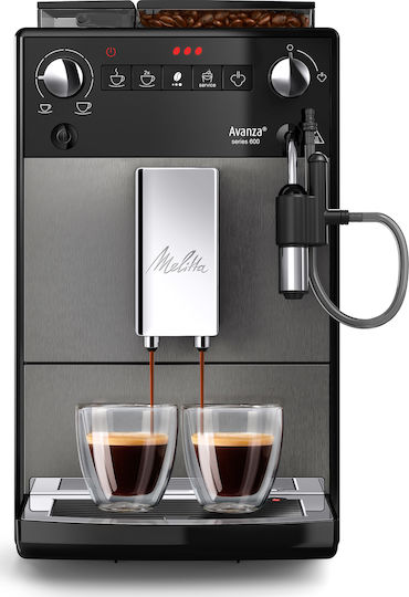 Melitta Avanza F 270-100 Αυτόματη Μηχανή Espresso 1450W Πίεσης 15bar για Cappuccino με Μύλο Άλεσης Γκρι