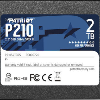 Patriot P210 SSD 2TB 2.5'' SATA III Κωδικός: P210S2TB25