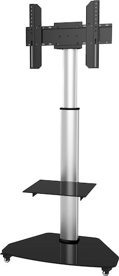 Techly Floor Stand with Shelf Trolley TV LCD/LED/Plasma 37-70 Silver