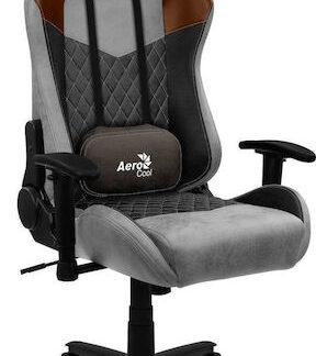 Aerocool Duke AeroSuede Υφασμάτινη Καρέκλα Gaming με Ρυθμιζόμενα Μπράτσα Μαύρο/Καφέ/Γκρι