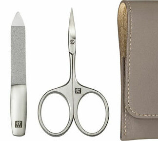 Zwilling PREMIUM snap fastener leather case, taupe, 4 pcs.