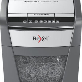 Rexel Καταστροφέας Εγγράφων AutoFeed + 50X Cross Cut 50 Φύλλων με Κάδο 20lt Κωδικός: 2020050XEU