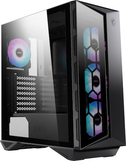 MSI MPG GUNGNIR 110R Mid Tower Gaming Computer Case Black USB 3.2 Gen2 Type C 4x 120mm ARGB Fan Mystic Light Sync 1 to 6 ARGB Control board 2x Tempered Glass Panels ATX mATX mini-ITX