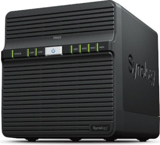Synology DS423 NAS Tower με 4 θέσεις για HDD/SSD και 2 θύρες Ethernet
