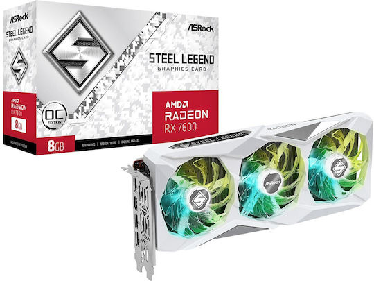 ASRock Radeon RX 7600 8GB GDDR6 Steel Legend OC Κάρτα Γραφικών Κωδικός: 90-GA4DZZ-00UANF