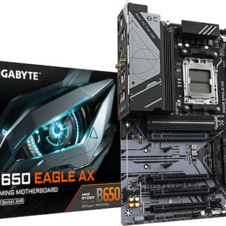 GIGABYTE B650 EAGLE AX Motherboard - AMD Ryzen 9000 Series CPUs  12+2+2 Phases VRM  up to 7600MHz DDR5 (OC)  1xPCIe 5.0 + 2xPCIe 4.0 M.2  GbE LAN  WIFI 6E  USB 3.2 Gen 2