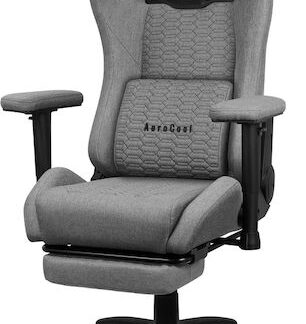 Aerocool Royal AeroWeave Υφασμάτινη Καρέκλα Gaming με Ρυθμιζόμενα Μπράτσα και Υποπόδιο Ash Grey