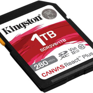 Kingston Technology 1TB Canvas React Plus SDXC UHS-II 280R/150W U3 V60 for Full HD/4K