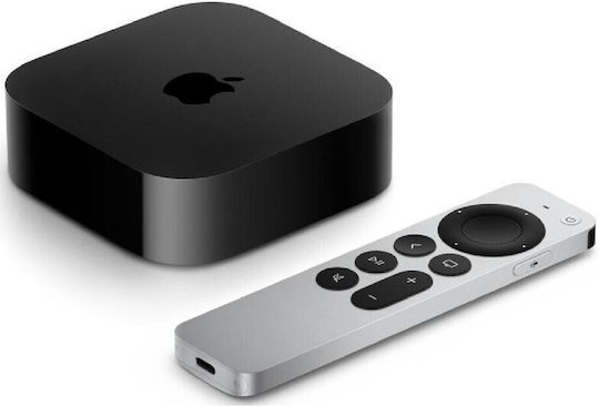 Apple TV Box TV 4K MN893CS/A 4K UHD με WiFi και 128GB Αποθηκευτικό Χώρο με Λειτουργικό tvOS και Siri
